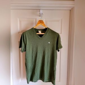 Abercrombie and Fitch Green V Neck T-Shirt